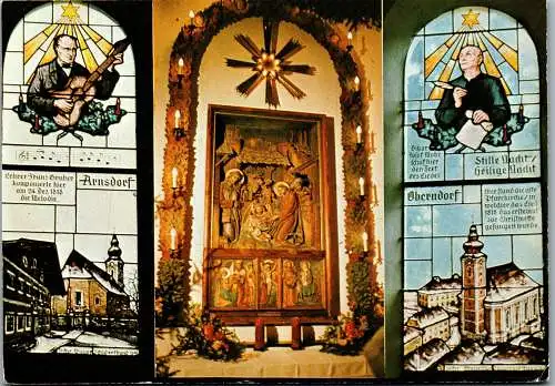 52679 - Salzburg - Oberndorf , Altar mit Krippe und Seitenfenster - gelaufen 1984