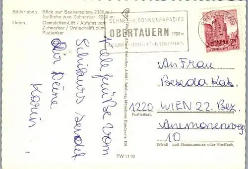 52692 - Salzburg - Obertauern , Winter , Ski , Mehrbildkarte - gelaufen 1974