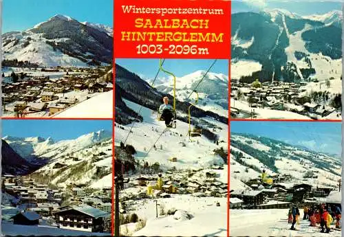 52748 - Salzburg - Saalbach Hinterglemm , Mehrbildkarte - gelaufen 1987