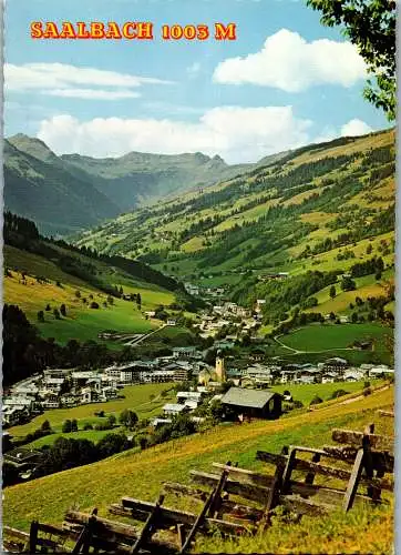 52756 - Salzburg - Saalbach , Panorama gegen Talschluß - gelaufen 1977