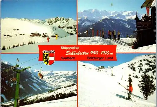 52757 - Salzburg - Saalbach , Ski Schönleiten , Mehrbildkarte - gelaufen 1983