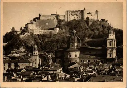 52774 - Salzburg - Salzburg , Dom mit Festung - nicht gelaufen