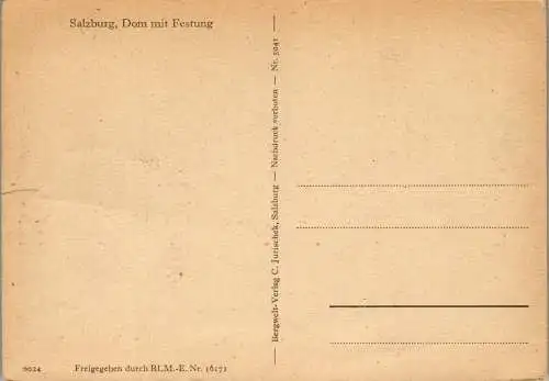 52774 - Salzburg - Salzburg , Dom mit Festung - nicht gelaufen