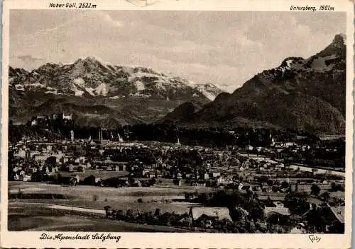 52776 - Salzburg - Salzburg , Untersberg , Blick vom Wallfahrtsort Maria Plain  - gelaufen