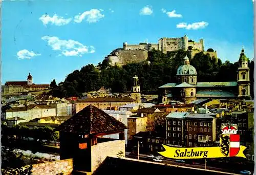 52782 - Salzburg - Salzburg , Altstadt mit Stift Nonnberg , Dom und Festung - gelaufen 1976