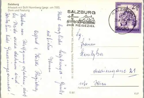 52782 - Salzburg - Salzburg , Altstadt mit Stift Nonnberg , Dom und Festung - gelaufen 1976