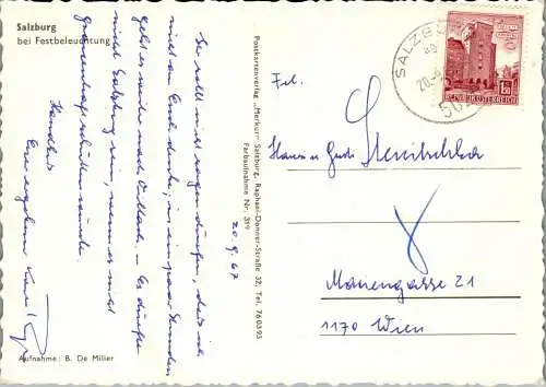 52799 - Salzburg - Salzburg , bei Festbeleuchtung - gelaufen 1967