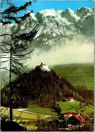 52815 - Salzburg - Werfen , Burg Hohenwerfen gegen das Tennengebirge - gelaufen 1982