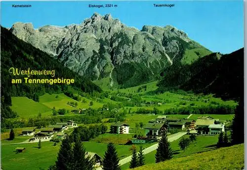 52818 - Salzburg - Werfenweng , am Tennengebirge , Eiskogel , Kemetstein , Tauernkogel , Panorama - gel. 1982