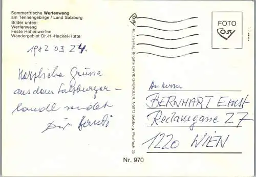 52819 - Salzburg - Werfenweng , am Tennengebirge , Mehrbildkarte - gelaufen 1982