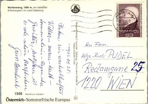 52820 - Salzburg - Werfenweng , Mehrbildkarte - gelaufen 1982