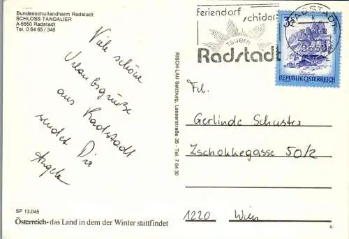 52830 - Salzburg - Radstadt , Bundesschullandheim , Schloss Tandalier - gelaufen 1981