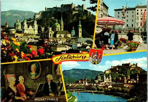 52837 - Salzburg - Salzburg , Mozart Familie , Mehrbildkarte - gelaufen 1978