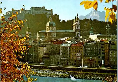 52843 - Salzburg - Salzburg , Altstadt und Hohensalzburg in Herbststimmung - gelaufen 1982