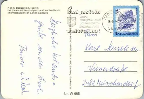 52859 - Salzburg - Bad Gastein , Panorama - gelaufen 1982