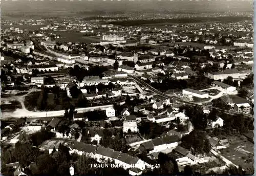 52872 - Oberösterreich - Traun , Luftaufnahme , Panorama  - gelaufen 1970