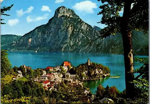 52874 - Oberösterreich - Traunkirchen , Traunsee mit Traunstein - gelaufen 1990