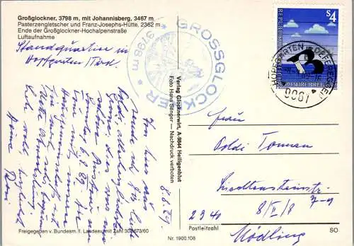 52887 - Kärnten - Großglockner , mit Johannisberg , Pasterze , Pasterzengletscher - gelaufen 1989