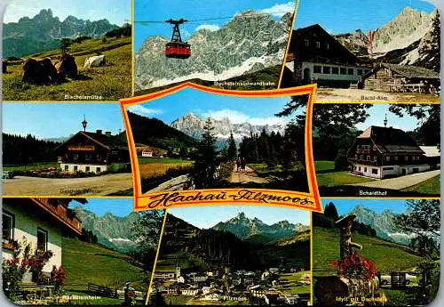 52889 - Salzburg - Hachau , Filzmoos , Mehrbildkarte , Schaidlhof , Bachl Alm , Gasthof Zeferer - gelaufen 1984