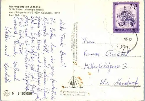 52891 - Salzburg - Leogang , Wintersport , Saalbach , Asitz Schigebiet , Asitzkogel - gelaufen 1978