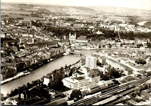 52905 - Oberösterreich - Steyr , Luftbild , Panorama - gelaufen 1961