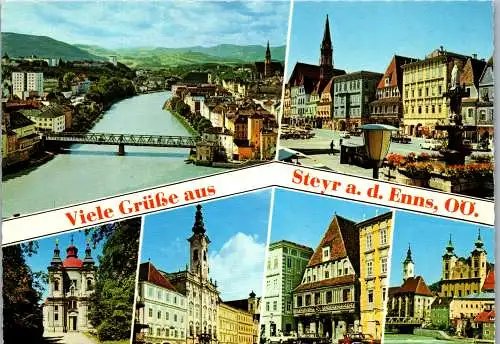 52915 - Oberösterreich - Steyr , Mehrbildkarte - gelaufen 1980