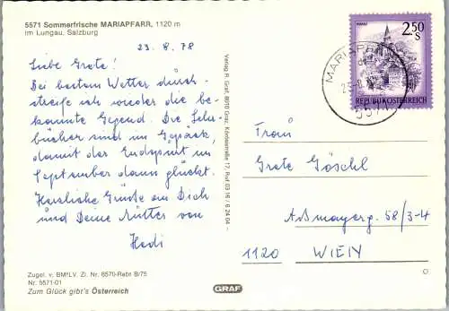 52937 - Salzburg - Mariapfarr , Lungau , Panorama - gelaufen 1978