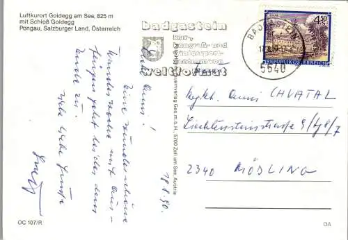 52970 - Salzburg - Goldegg , am See , Schloß Goldegg - gelaufen 1990