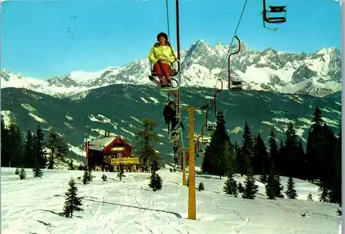 52977 - Salzburg - Flachau , Griessenkar , Sessellift auf das Griessenkareck geg. Dachstein - gelaufen 1970