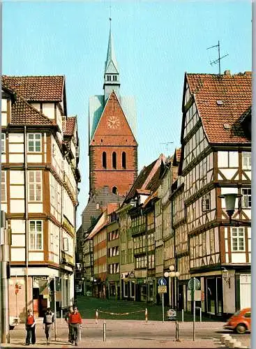 53012 - Deutschland - Hannover , Blick in die Kramerstraße , Turm der Marktkirche - nicht gelaufen