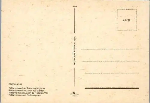 53026 - Schweden - Stockholm , Riddarholmen fran Stadshusträdgarden - nicht gelaufen