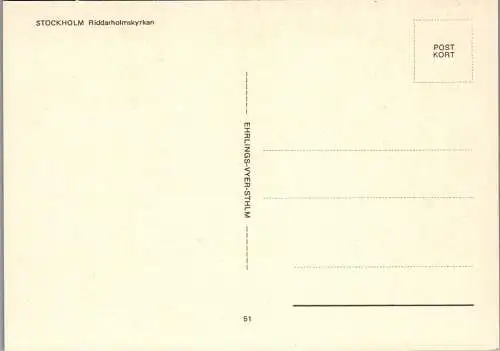 53031 - Schweden - Stockholm , Riddarholmskyrkan - nicht gelaufen