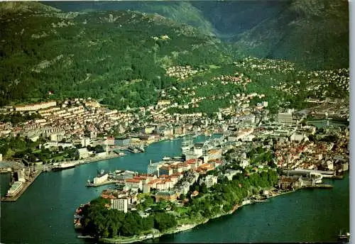 53037 - Norwegen - Oslo , The Town seen from a plare , Floien - nicht gelaufen