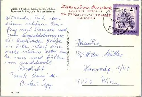 53077 - Steiermark - Eisenerz , Erzberg , Kaiserschild , vom Polster - gelaufen 1977