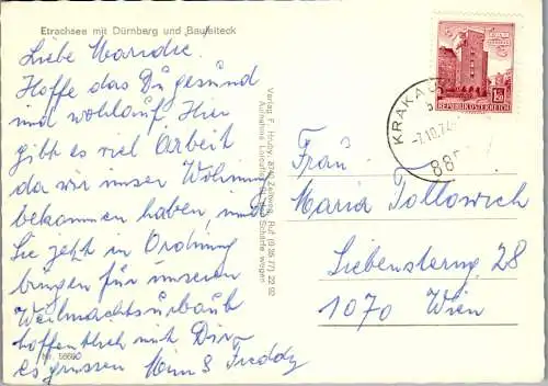 53083 - Steiermark - Krakaudorf , Etrachsee mit Dürnberg und Bauleiteck - gelaufen 1974