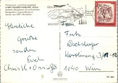 53134 - Steiermark - Haus , Hauser Kaibling , Ski , Mehrbildkarte - gelaufen 1976