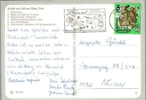 53184 - Tirol - Zell , im Zillertal , Mehrbildkarte - gelaufen 1993