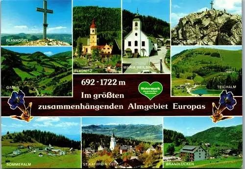 53191 - Steiermark - Steiermark , Fladnitz , Sommeralm , Teichalm , Brandlucken , Hochlantsch - gelaufen 1976