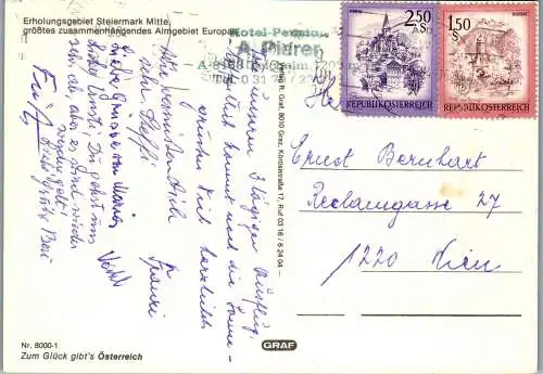 53191 - Steiermark - Steiermark , Fladnitz , Sommeralm , Teichalm , Brandlucken , Hochlantsch - gelaufen 1976