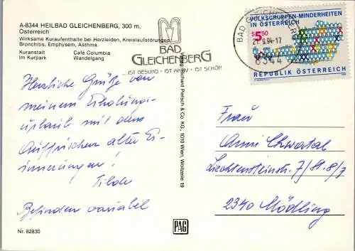 53251 - Steiermark - Bad Gleichenberg , Heilbad , Cafe Columbia , Kurpark - gelaufen 1994