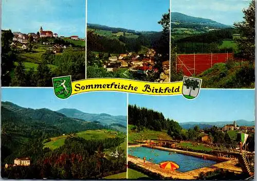 53264 - Steiermark - Birkfeld , Schwimmbad , Frondsburg mit Koglhof , Edelsee - gelaufen 1973