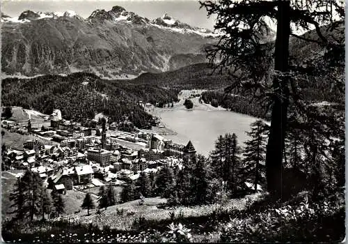 53281 - Schweiz - St. Moritz , gegen Piz Languard - gelaufen 1962