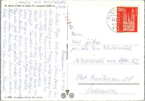 53281 - Schweiz - St. Moritz , gegen Piz Languard - gelaufen 1962