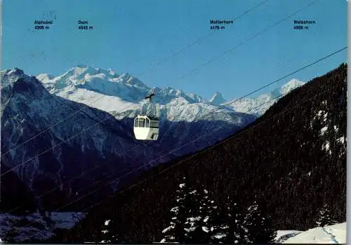 53288 - Schweiz - Riederalp , Alphubel , Dom , Matterhorn , Weisshorn - gelaufen 1975