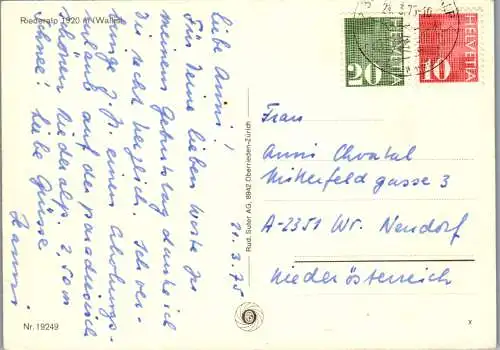 53288 - Schweiz - Riederalp , Alphubel , Dom , Matterhorn , Weisshorn - gelaufen 1975