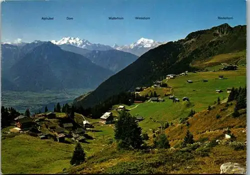 53289 - Schweiz - Riederalp , Alphubel , Dom , Matterhorn , Weisshorn - gelaufen 1980