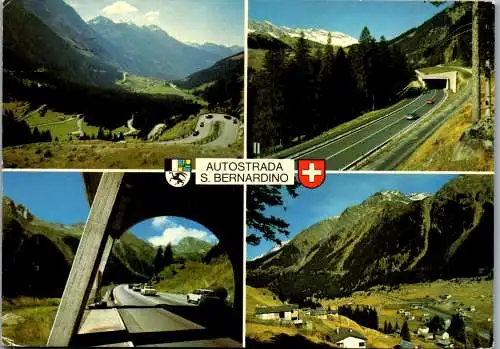 53300 - Schweiz - St. Bernard , Autostrada , Straße , Mehrbildkarte - gelaufen 1976