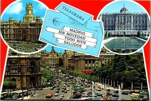 53314 - Spanien - Madrid , Mehrbildkarte - gelaufen 1980