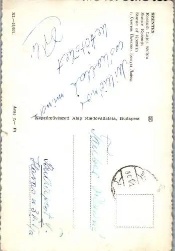 53346 - Ungarn - Szentes , Kossuth Lajos szobra - gelaufen