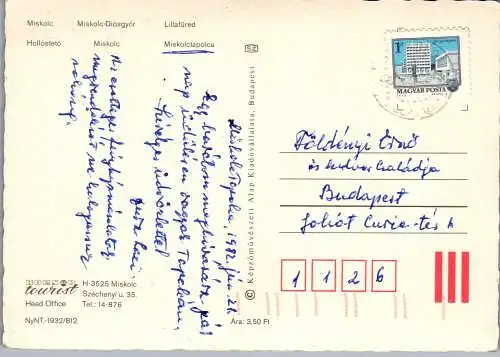 53377 - Ungarn - Miskolc , Lillafüred , Miskolctapolca , Mehrbildkarte - gelaufen 1982